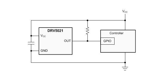 ブロック図 - Texas Instruments DRV5021/DRV5021-Q1ユニポーラ・スイッチ