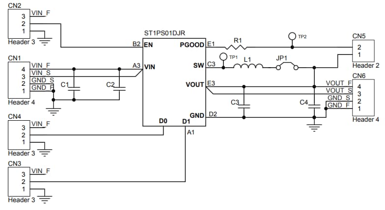 回路図 - STMicroelectronics STEVAL-1PS01DJR評価ボード