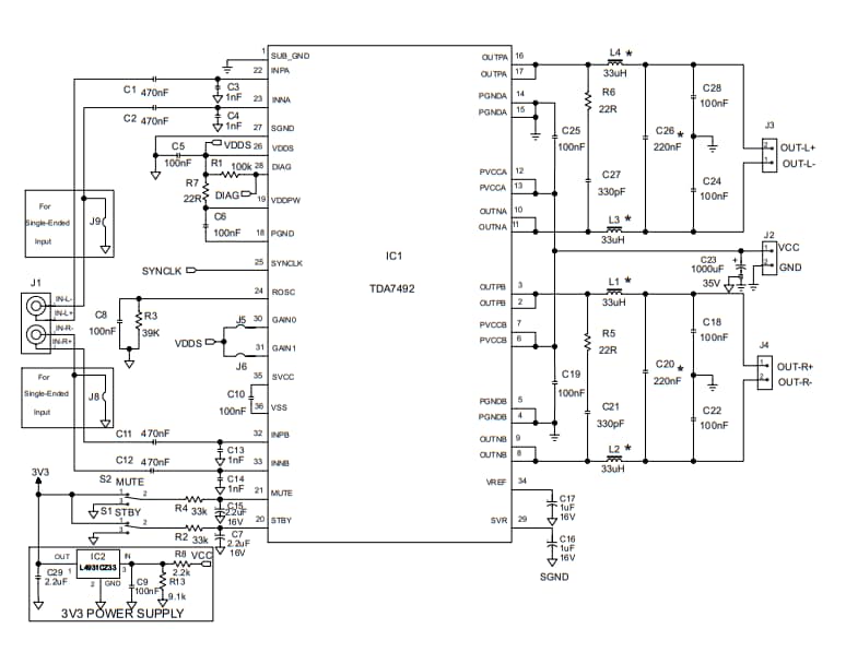 回路図 - STMicroelectronics STEVAL-CCA027V1デモボード