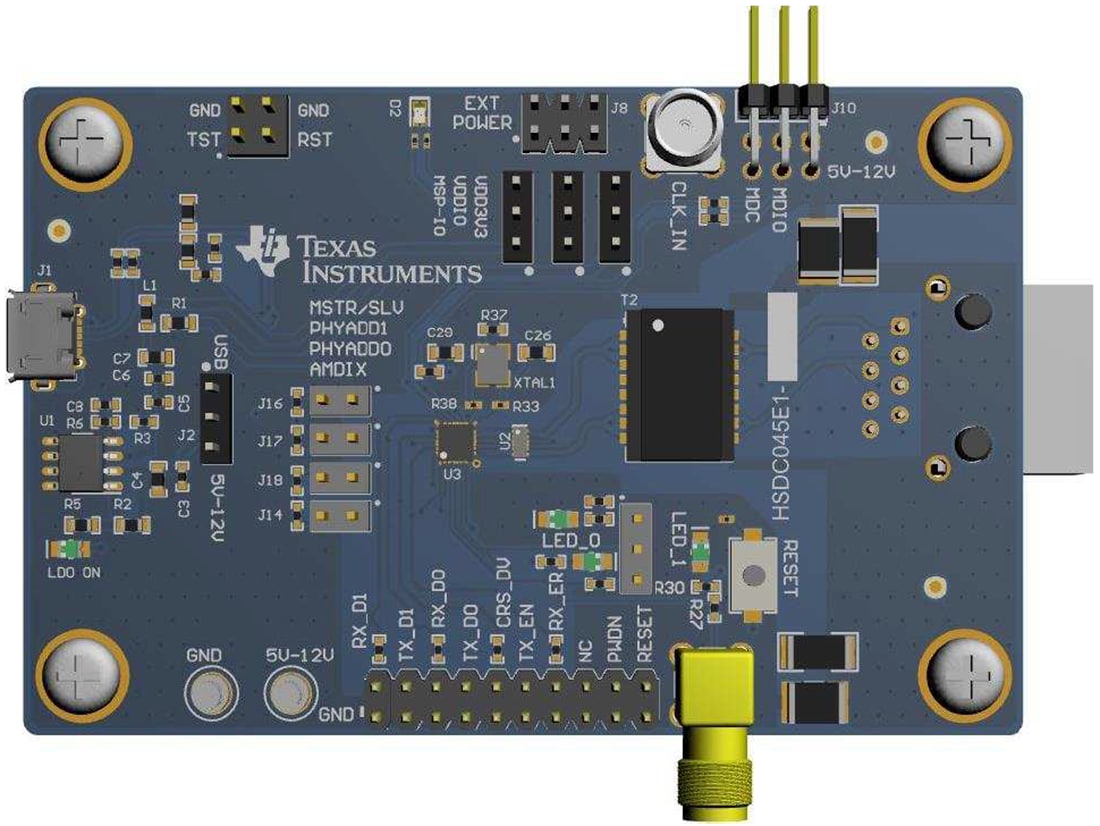機械図面 - Texas Instruments DP83825EVM PHY評価モジュール（EVM）