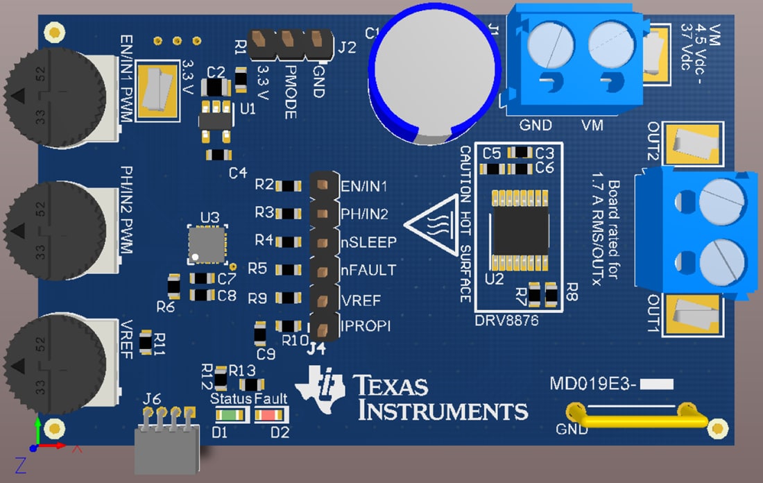 チャート - Texas Instruments DRV8876EVMドライバ評価モジュール（EVM）
