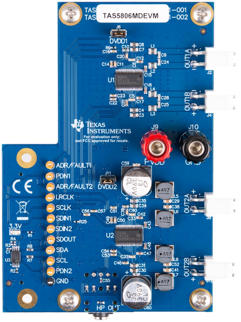 Texas Instruments TAS5806MDEVMアンプ評価モジュール（EVM）