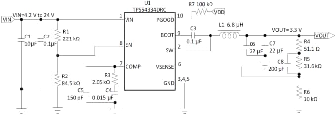Texas Instruments TPS54334EVM-722 3Aレギュレータ評価モジュール
