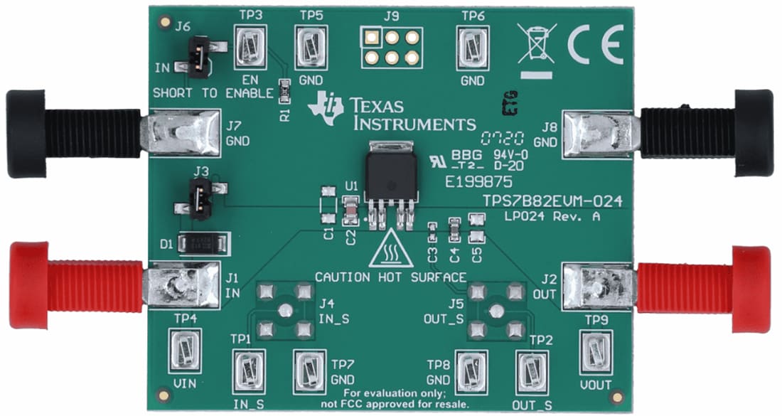 機械図面 - Texas Instruments TPS7B82EVM-024レギュレータ評価モジュール（EVM）