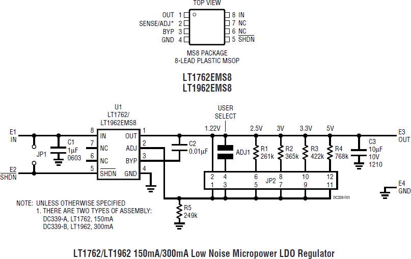回路図 - Analog Devices Inc. DC339A-A & DC339A-Bデモ回路ボード