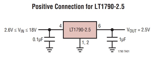 Analog Devices Inc. LT1790 Micropower SOT-23低ドロップアウトリファレンス
