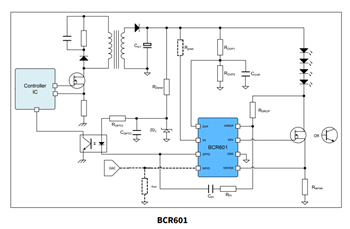 アプリケーション回路図 - Infineon Technologies BCR60xホットプラグIC