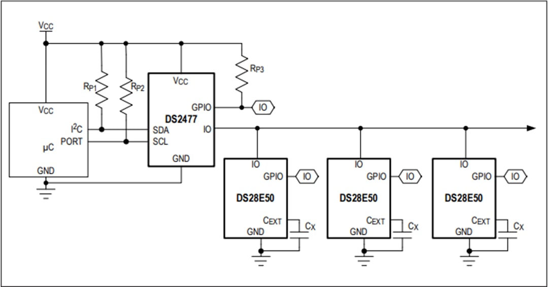 アプリケーション回路図 - Analog Devices / Maxim Integrated DS2477セキュアI2Cコプロセッサ