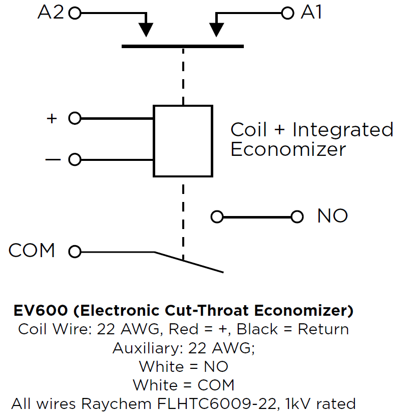 回路図 - TE Connectivity Kilovac EV600高電圧コンタクタ