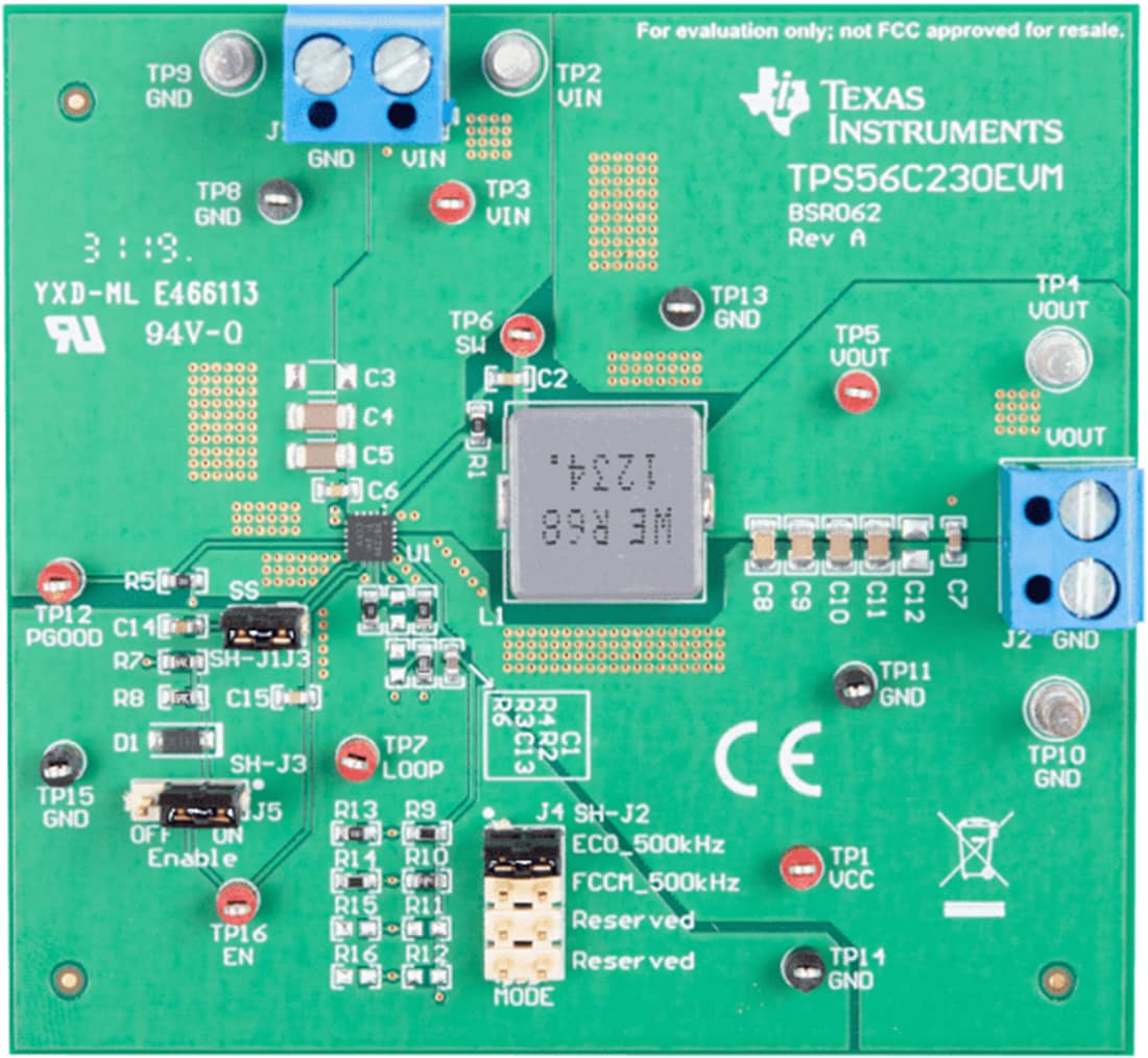 機械図面 - Texas Instruments TPS56C230EVM評価モジュール