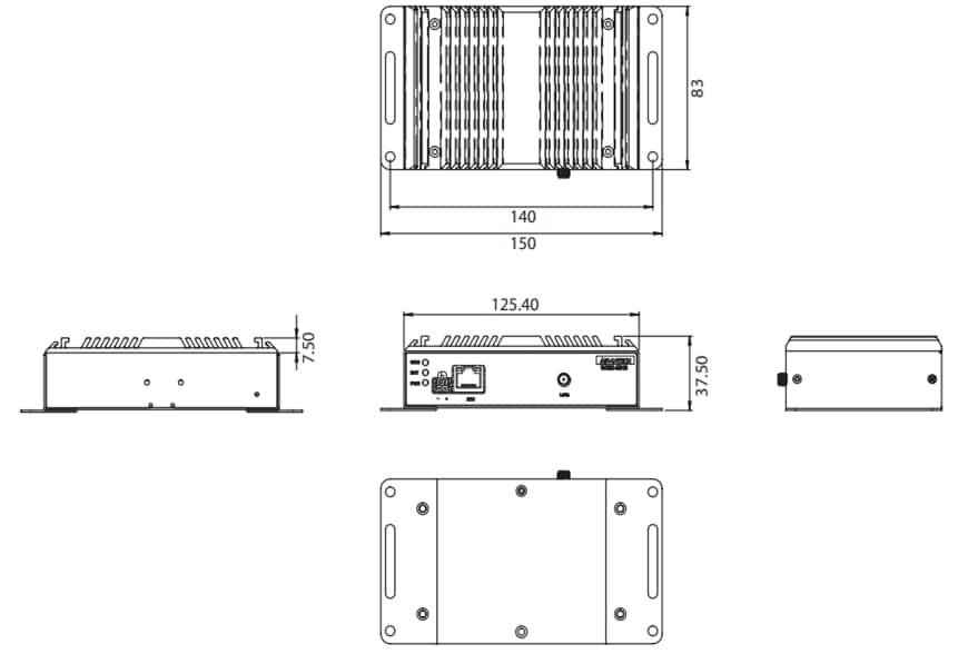 機械図面 - Advantech WISE-6610工業LoRaWANゲートウェイ