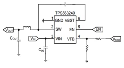 回路図 - Texas Instruments TPS563240同期降圧型電圧レギュレータ