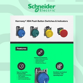 Schneider Electric Components Harmony® XB4 押しボタンスイッチとインジケータ