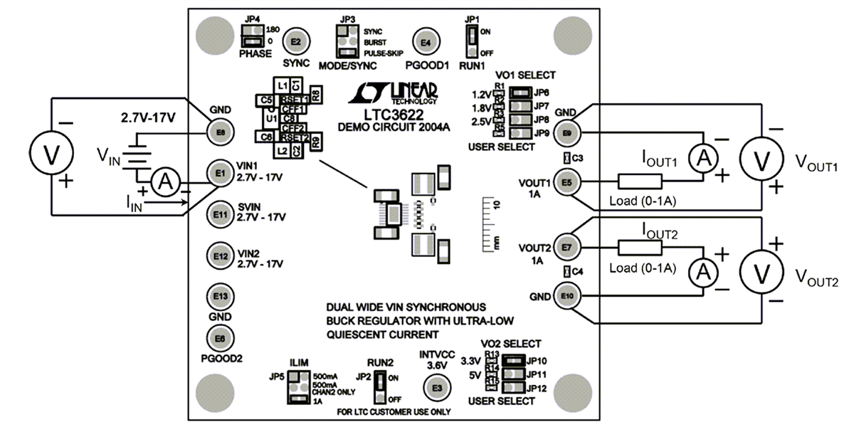 アプリケーション回路図 - Analog Devices Inc. DC2004Aデモ回路