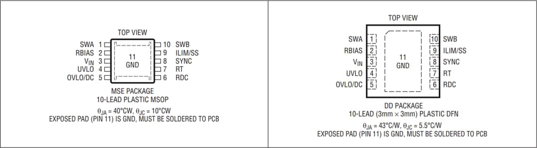 機械図面 - Analog Devices Inc. LT3999 DC-DCトランスドライバ