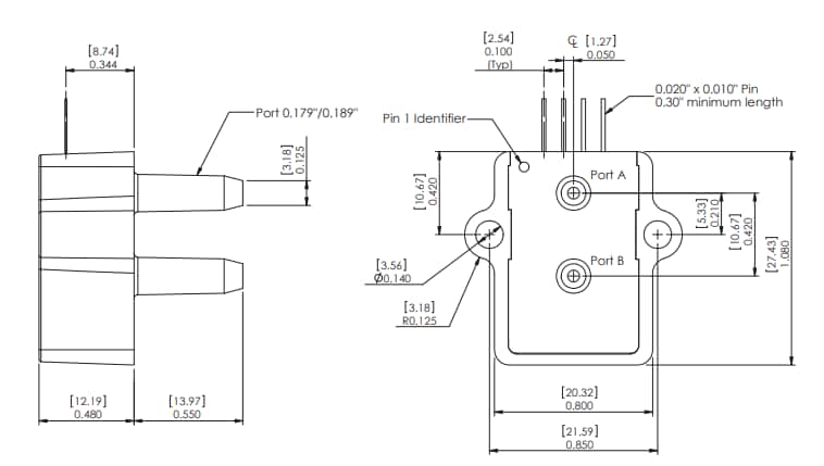 アプリケーション回路図 - Amphenol All Sensors AXCA増幅中圧力センサ