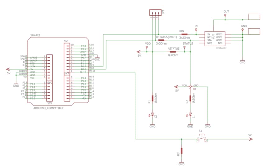 回路図 - Infineon Technologies BTS3125EJデモボード