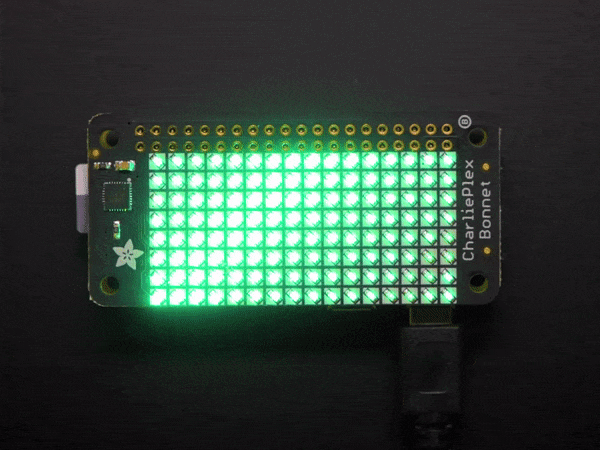 Adafruit CharliePlex LEDマトリックス・ディスプレイ・ボンネット