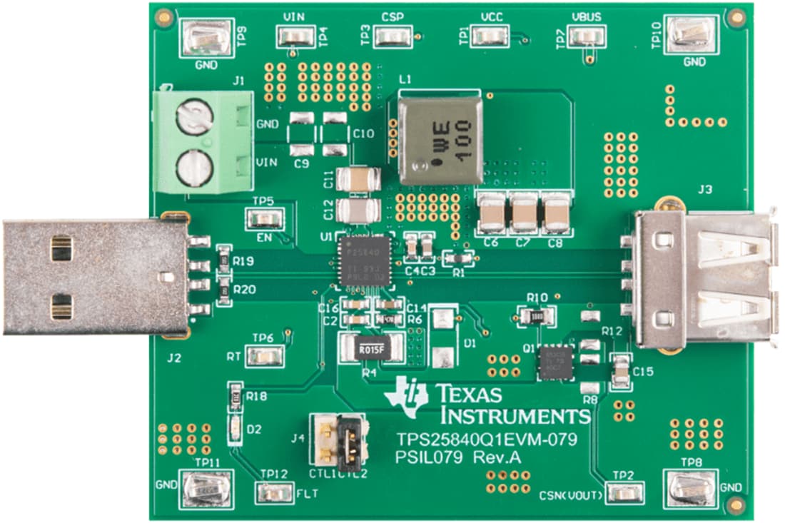 機械図面 - Texas Instruments TPS25840Q1EVM-079評価モジュール（EVM）