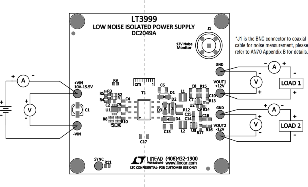 機械図面 - Analog Devices Inc. DC2049Aデモボード
