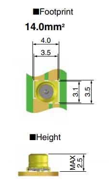 機械図面 - Hirose Electric MS-162B同軸スイッチ