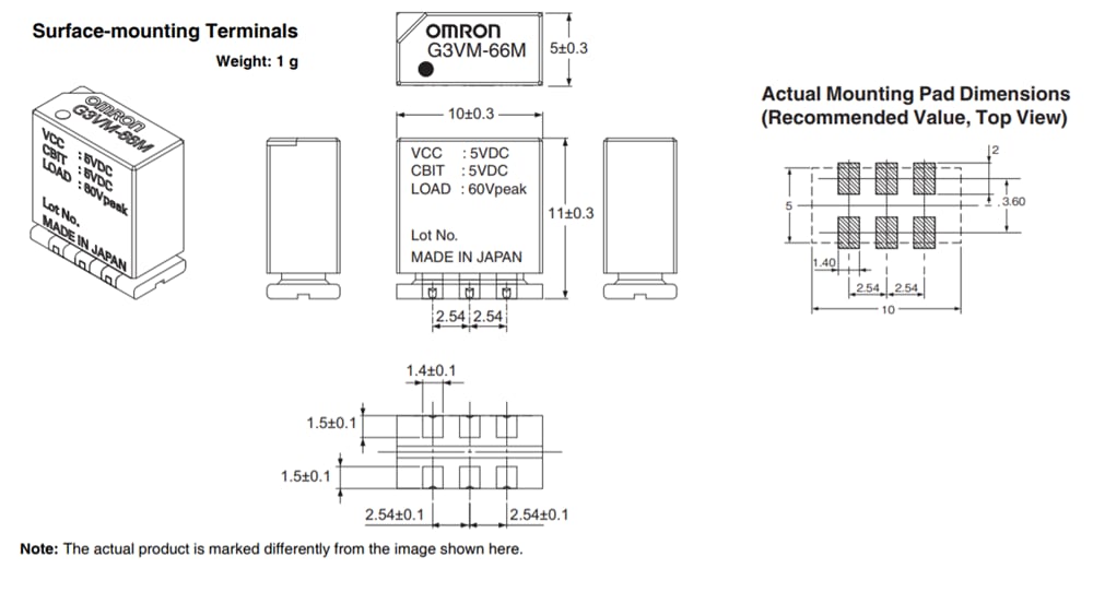 Omron Electronics G3VM-26M MOS FETリレー
