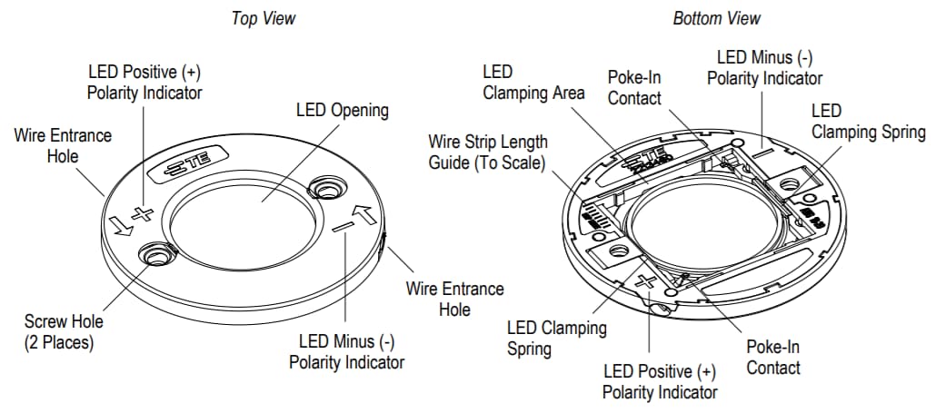 機械図面 - TE Connectivity LUMAWISE Type Z50低背LEDホルダー