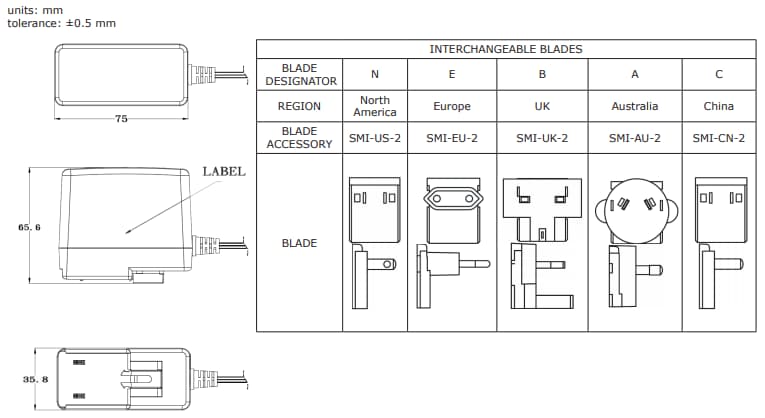 CUI Inc SMI18 AC-DC電源