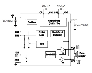 アプリケーション回路図 - Diodes Incorporated PAM8904Eシリーズオーディオアンプ