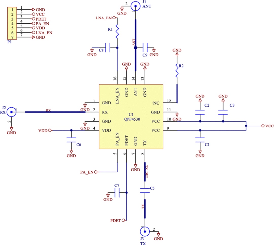 回路図 - Qorvo QPF4530PCK-01評価ボード