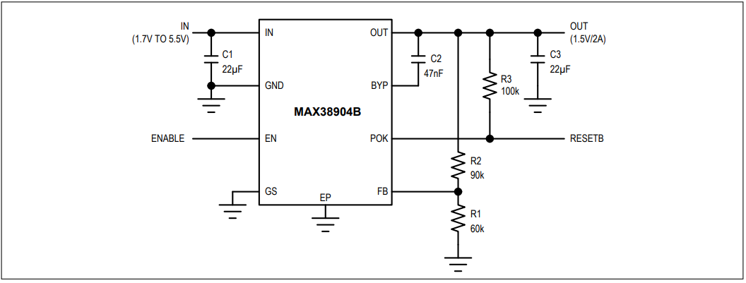 Analog Devices / Maxim Integrated MAX38904A/B/C/Dリニア・レギュレータ