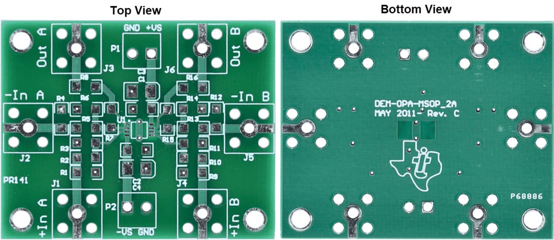 機械図面 - Texas Instruments DEM-OPA-MSOP-2Aデモ装置