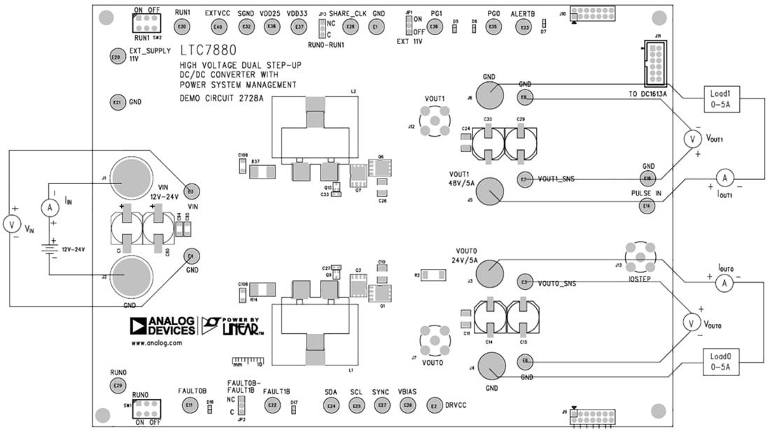 チャート - Analog Devices Inc. DC2728デモ回路（LTC7880用）