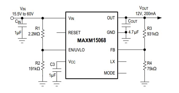 Analog Devices Inc. MAXM15068電圧レギュレータICとパワーモジュール