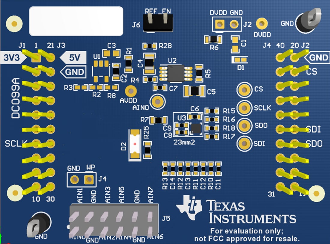 機械図面 - Texas Instruments ADS7066EVM-PDK ADC評価モジュール（EVM）