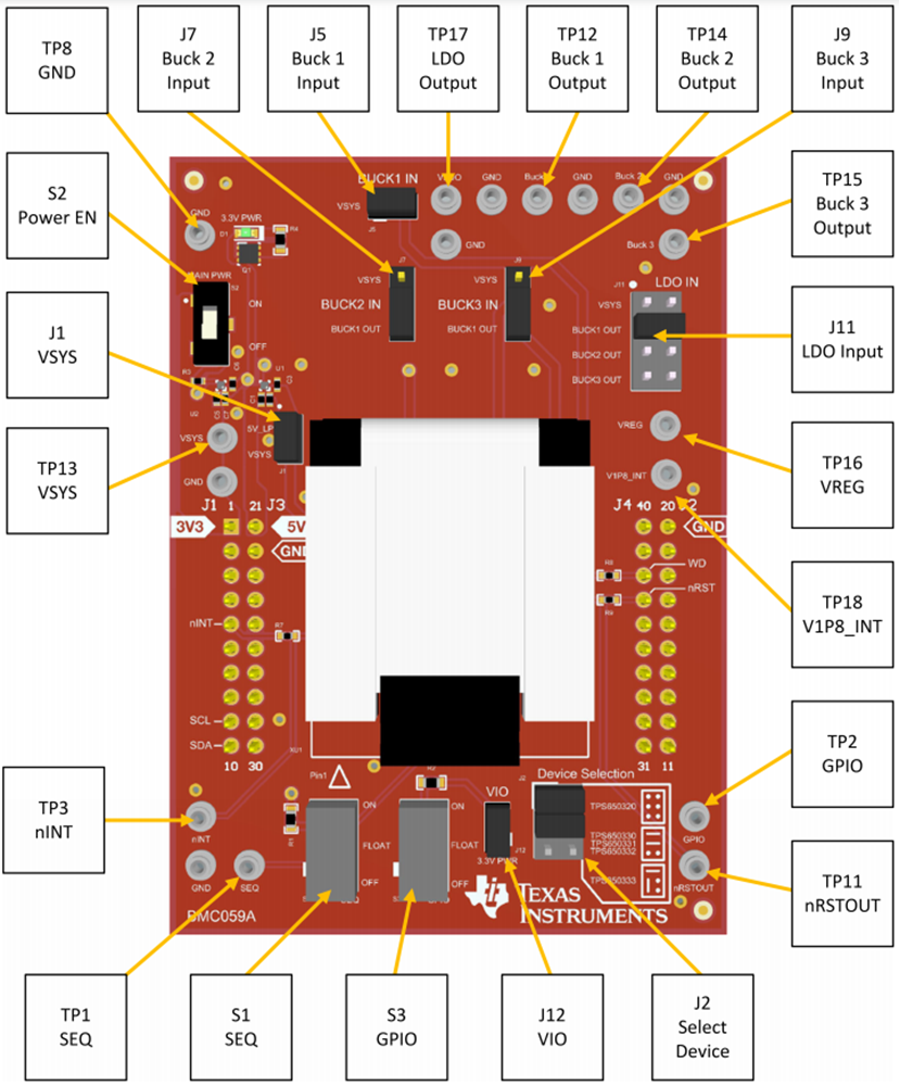 機械図面 - Texas Instruments BOOSTXL-TPS65033顧客プログラミング・ブースターパック