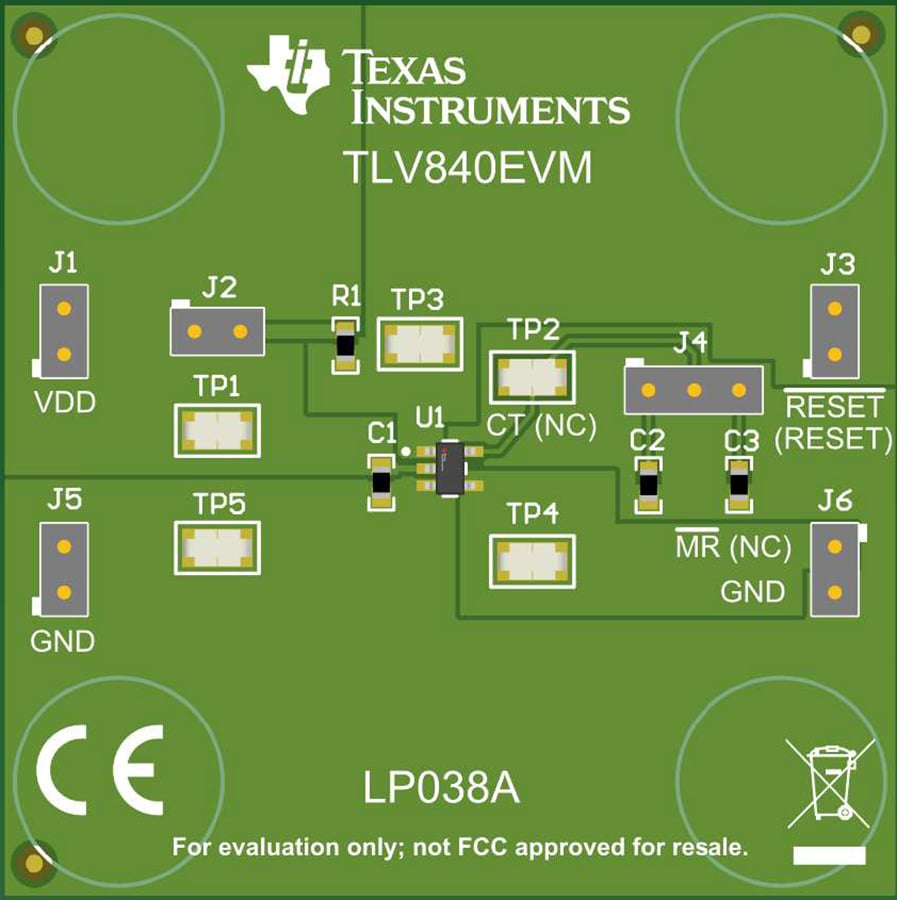 機械図面 - Texas Instruments TLV840EVM監視装置評価モジュール（EVM）