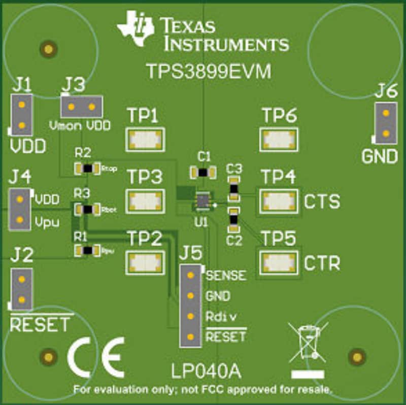機械図面 - Texas Instruments TPS3899EVM電圧監視装置の評価モジュール