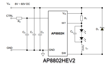 回路図 - Diodes Incorporated AP8802評価用ボード