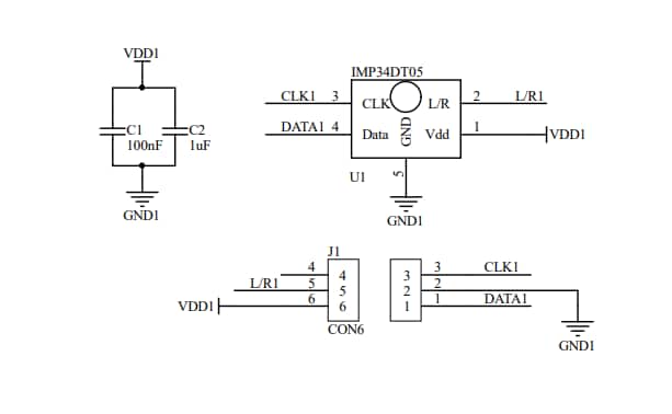回路図 - STMicroelectronics STEVAL-MIC003V1ドーターボード