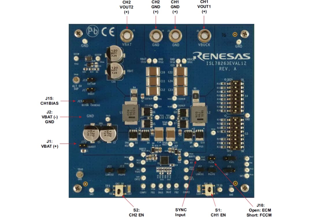 Renesas Electronics ISL78263EVAL1Z評価ボード
