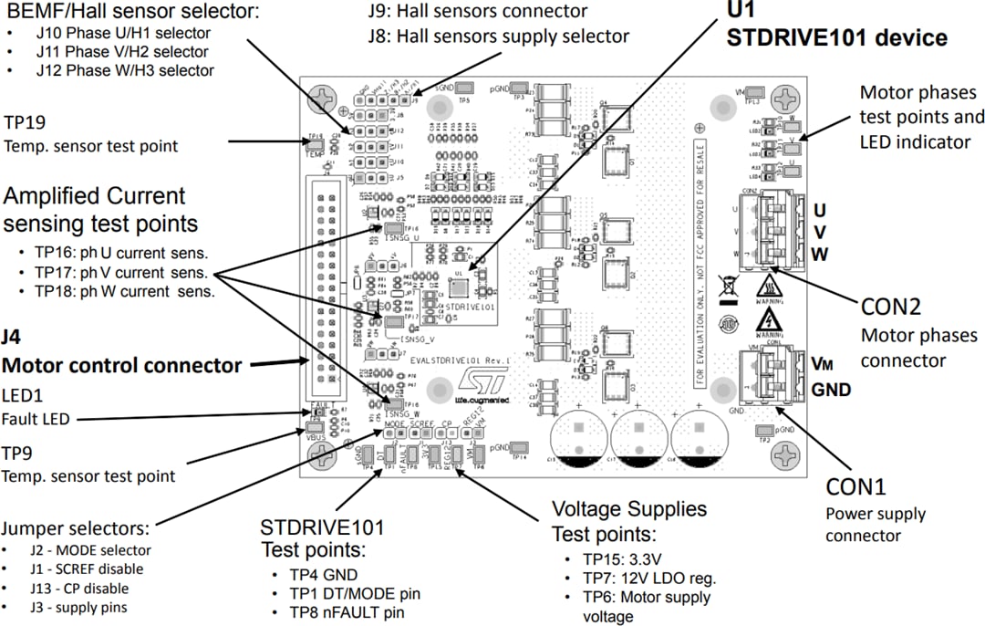 機械図面 - STMicroelectronics STDRIVE101デモボード（EVALSTDRIVE101）