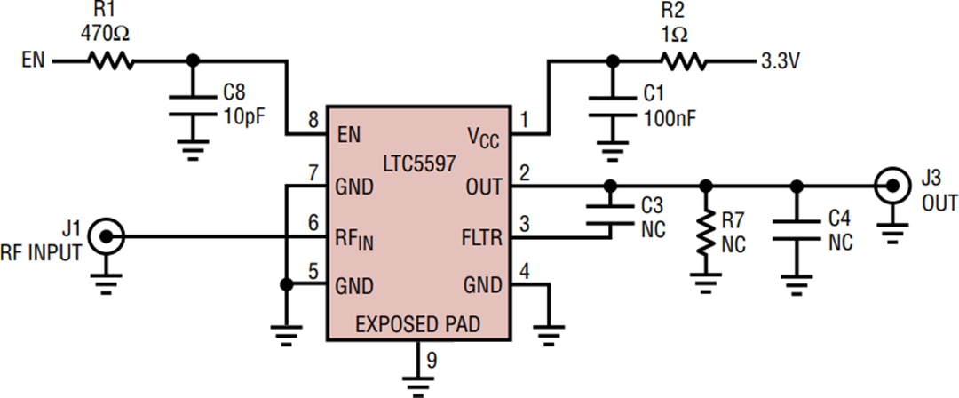 回路図 - Analog Devices Inc. DC2932Aデモ回路（LTC5597用）