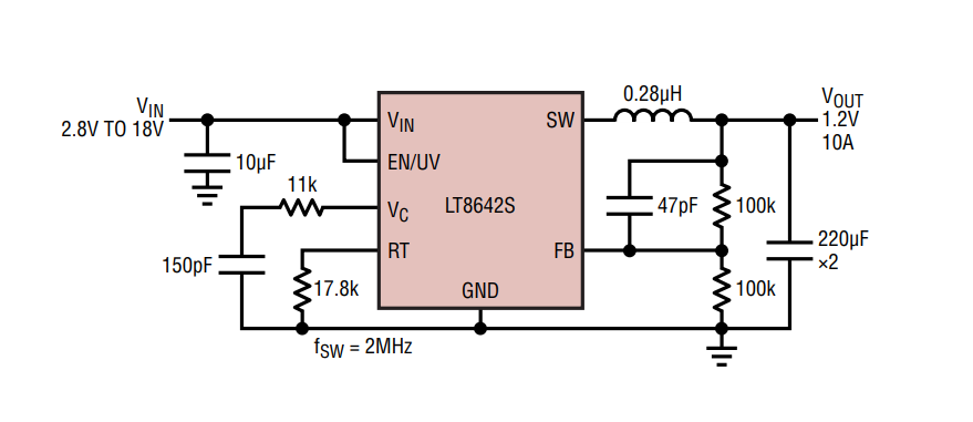 アプリケーション回路図 - Analog Devices Inc. LT8642S/LT8642-1降圧Silent Switchers 2
