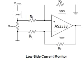 アプリケーション回路図 - Diodes Incorporated AS2333S-13デュアルCMOSオペアンプ