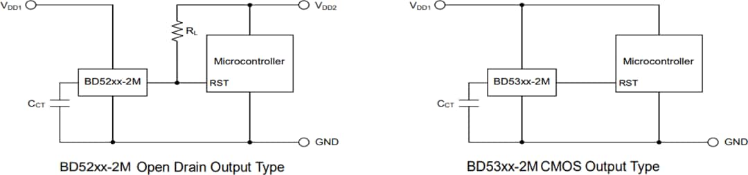 アプリケーション回路図 - ROHM Semiconductor BD52&BD53車載電圧検出器IC