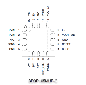 回路図 - ROHM Semiconductor BD9Pシリーズ・シングル2.2MHzバックDC/DCコンバータ