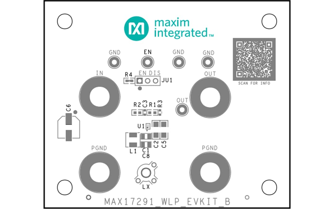機械図面 - Analog Devices Inc. MAX17291EVK-WLP評価キット