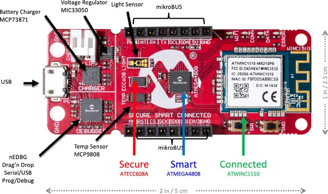 Microchip Technology AVR-IoT WA開発ボード（EV15R70A）