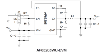 回路図 - Diodes Incorporated AP6320x評価ボード